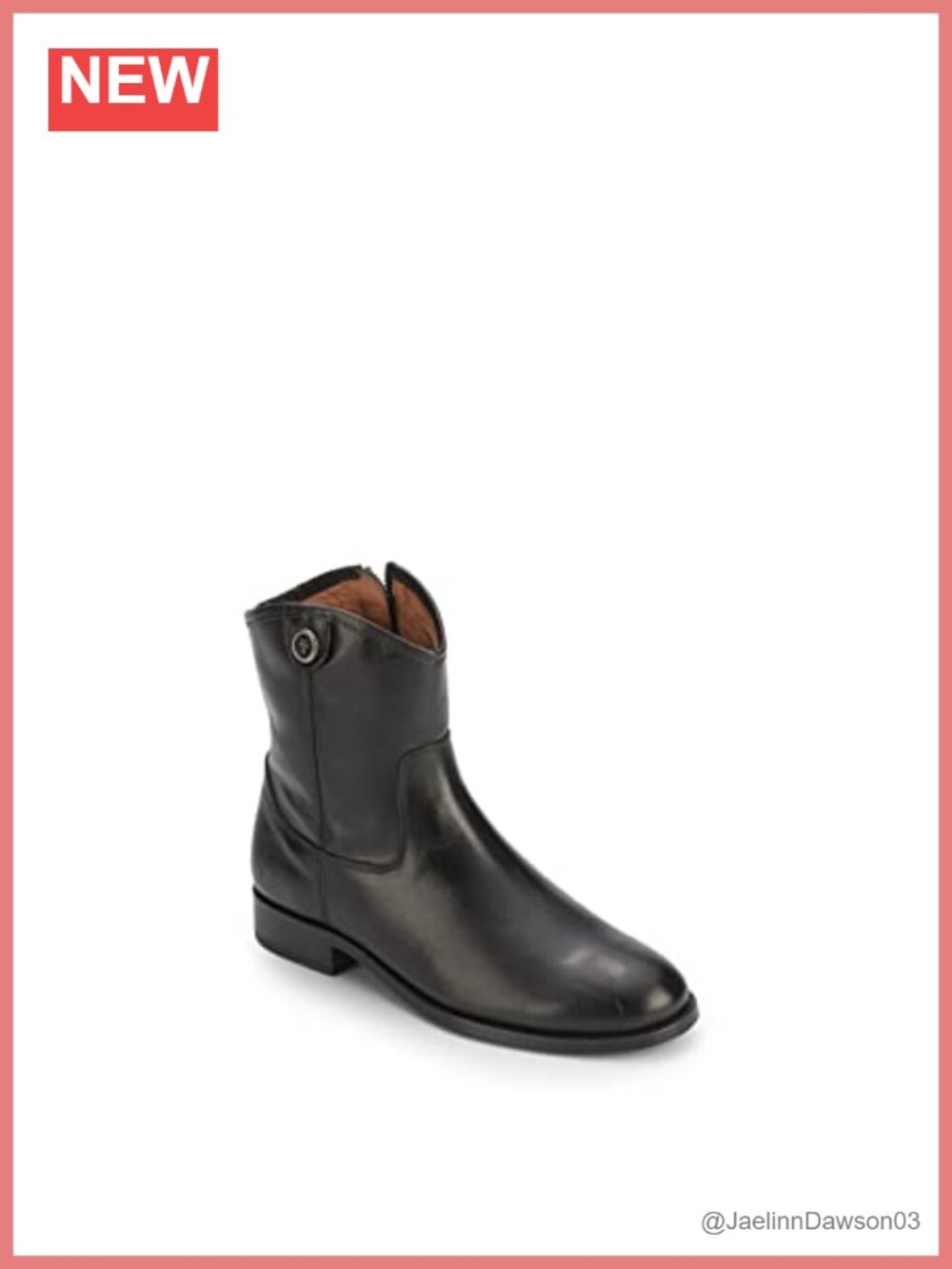Vintage Leather Equestrian Ankle Boots Button Round Toe - Women